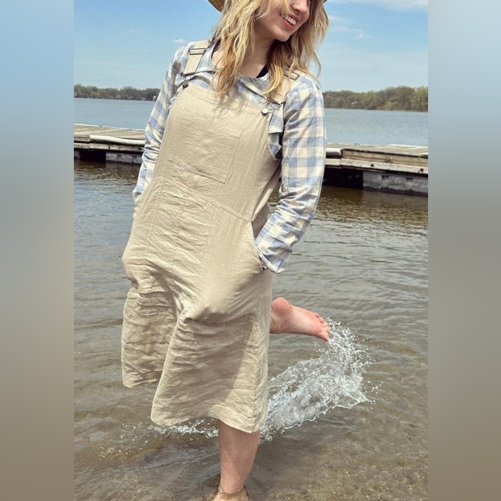 Gudrun Sjödén Vinga woven dress in Linen